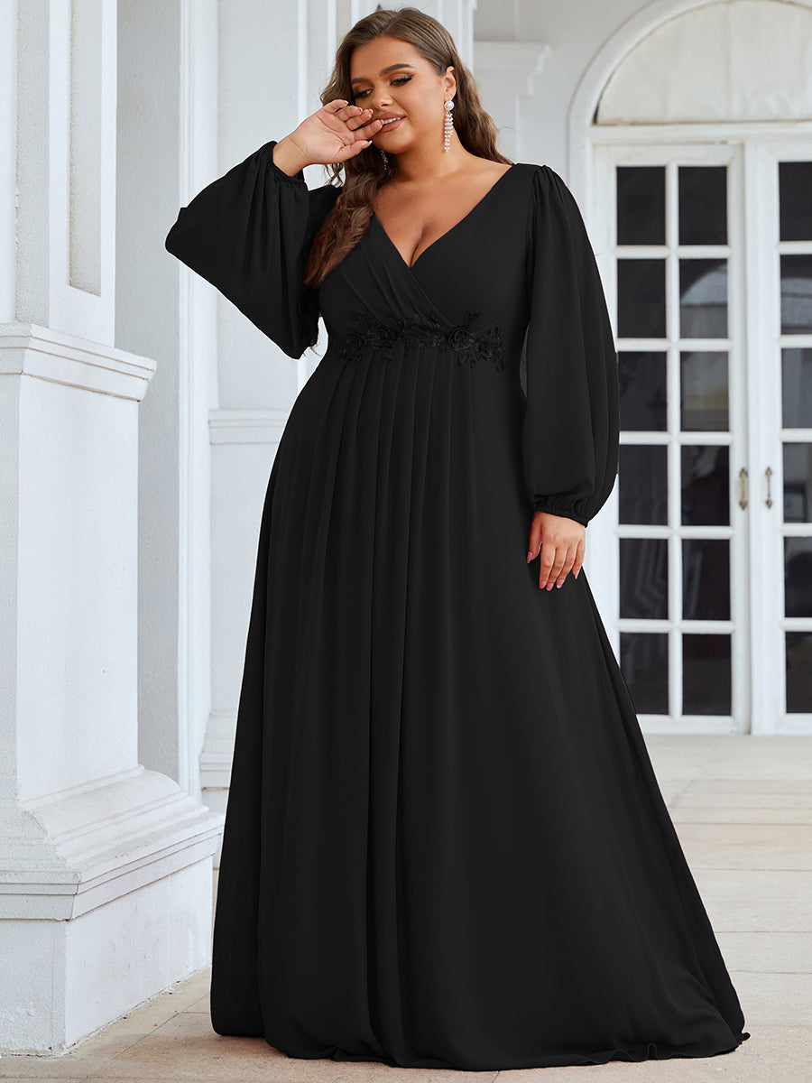 Modest Black Plus Size Evening Gowns 25881S - Neva-style.com